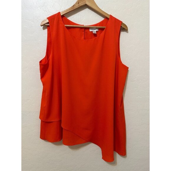 Bisou Bisou Womans Sleeveless Asymmetrical Top Sz XL Career Beachy Travel Resort - Picture 1 of 9